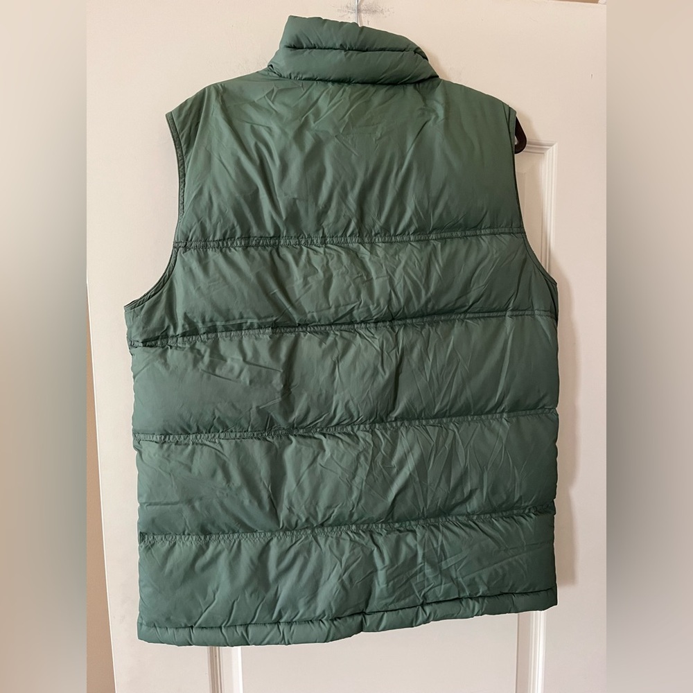 Men’s Lands' End Olive Quilted Jacket Feather Down Vest Size Medium - Picture 5 of 15